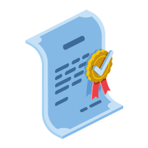 Checklist document with a check mark and award ribbon