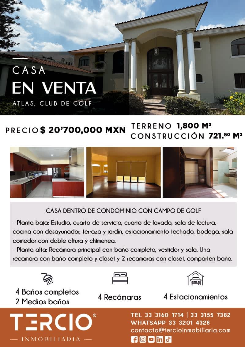 Casa en Venta en Atlas Club de Golf $20'700,000.00 MN