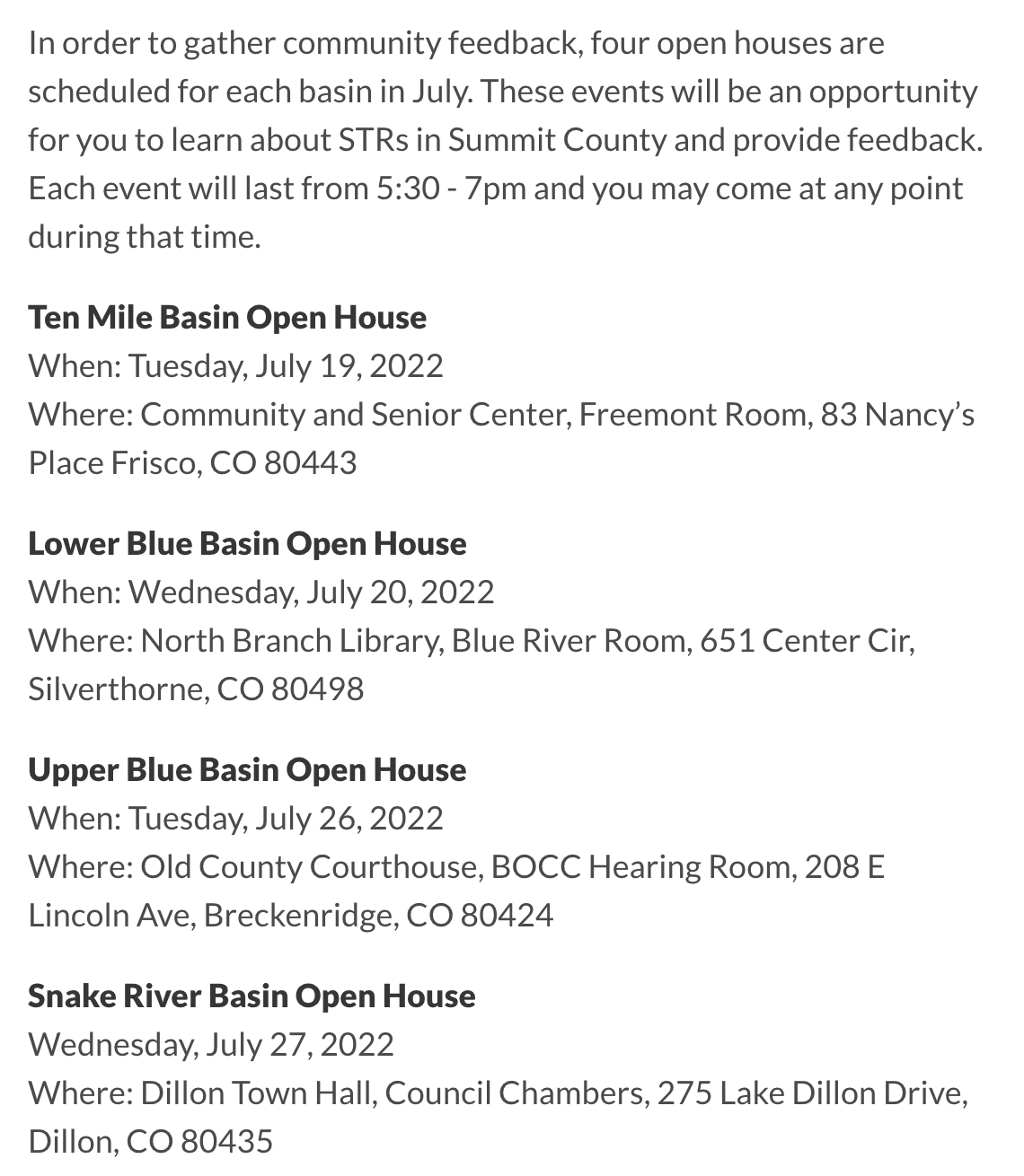 The BOCC Wants Community Feedback