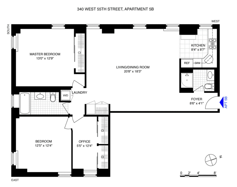 340 West 55th Street Unit: 5B