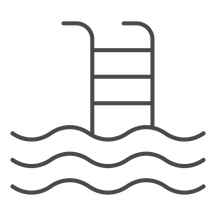 Swimming pool ladder and water