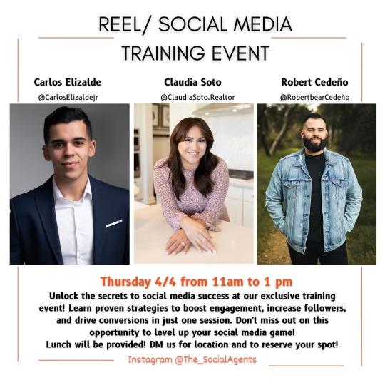 REEL/ SOCIAL MEDIA TRAINING EVENT