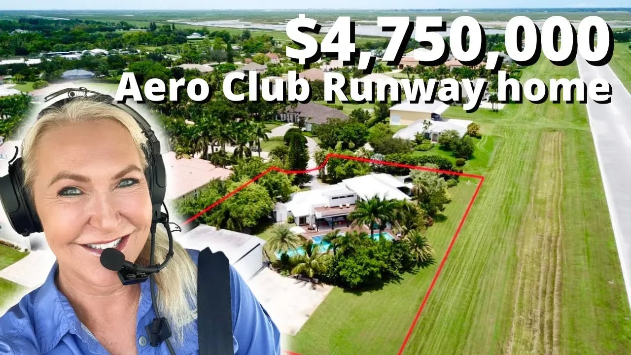 INSIDE A $4.75 MILLION RUNWAY HANGAR HOME IN WELLINGTON AERO CLUB, SOUTH FLORIDA