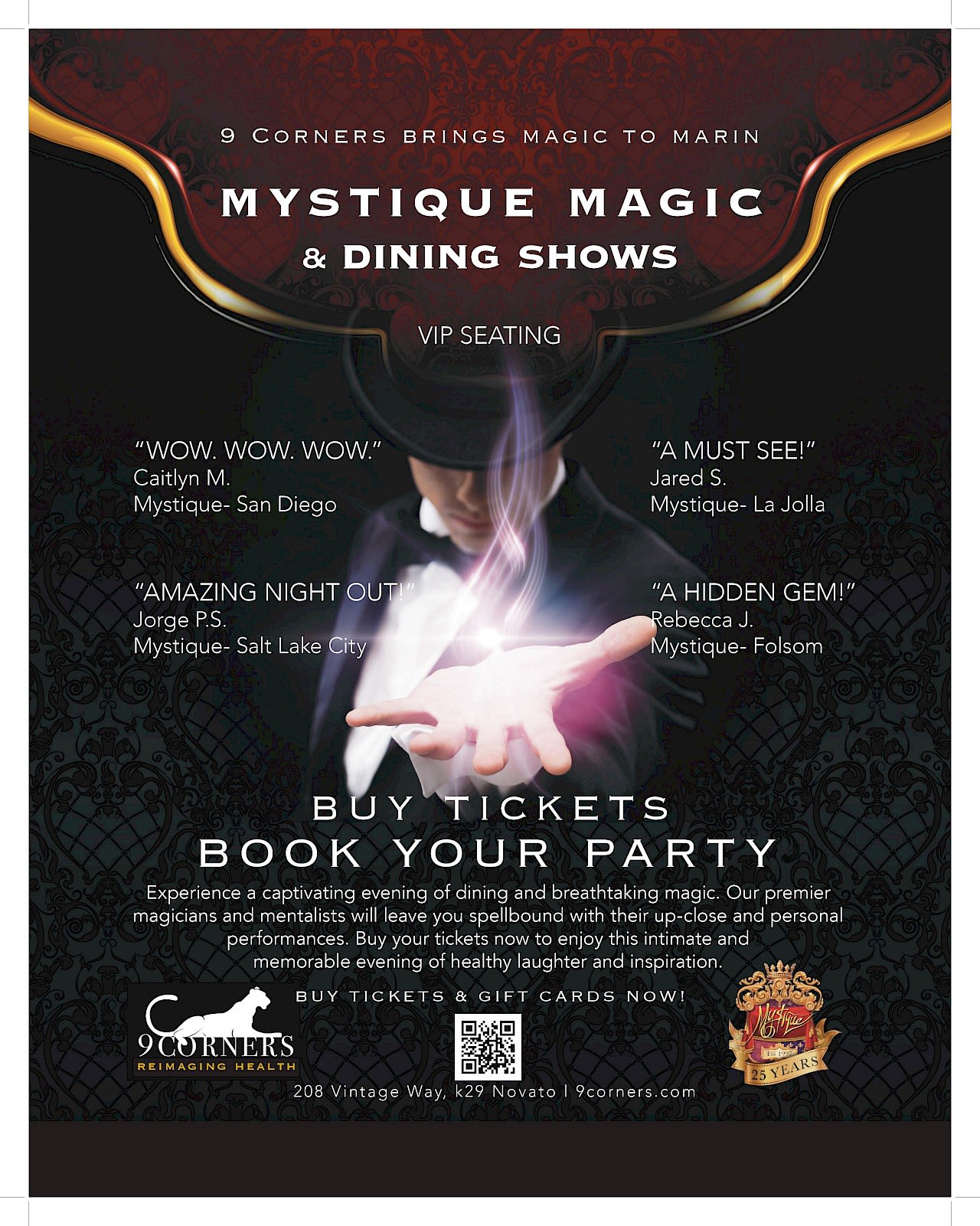 Magic at Mystique Dining - An Enchanting Evening in Novato Awaits!