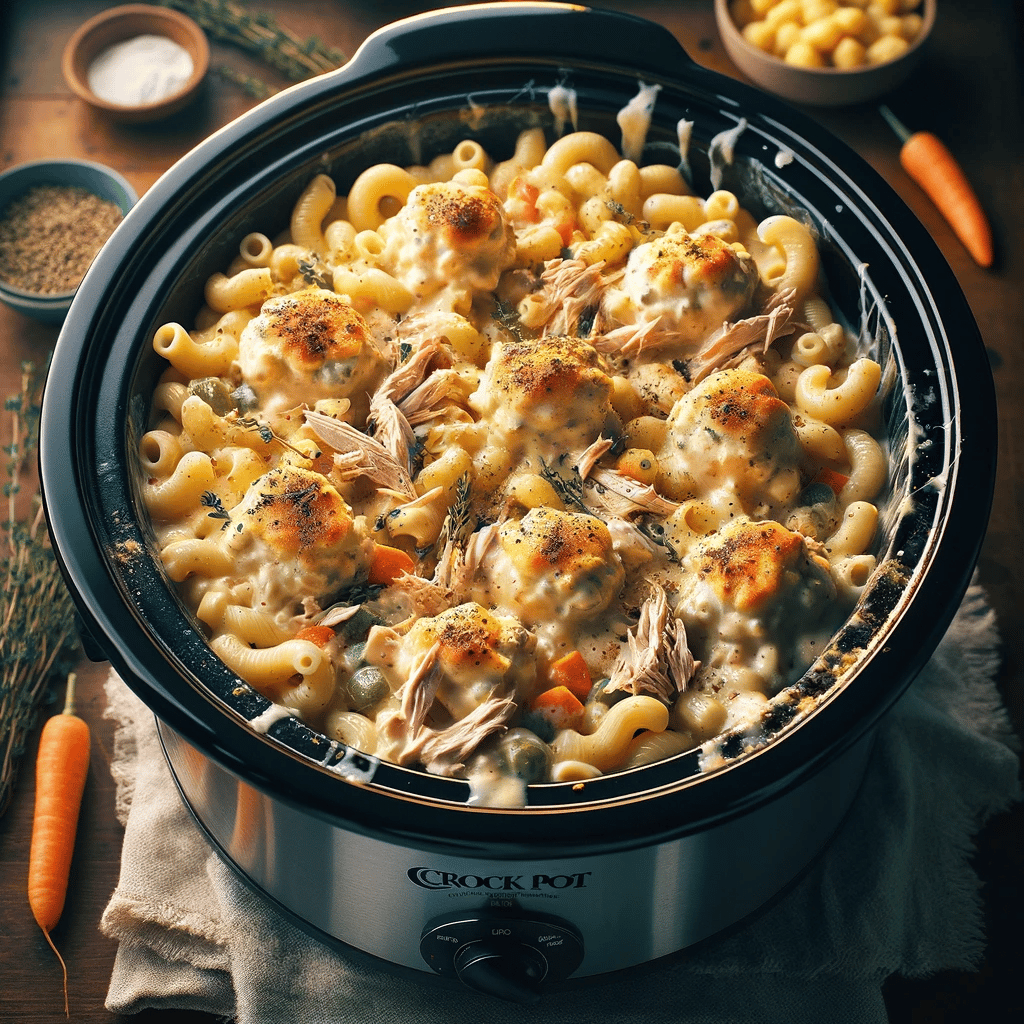 Crock Pot Mac and Chicken Pot Pie