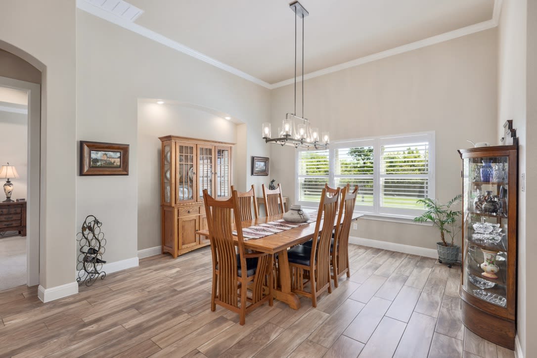 A formal dining area great for dinner and holiday gatherings.