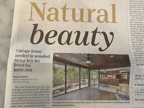 Vintage Home Boasts Natural Beauty on Siesta Key