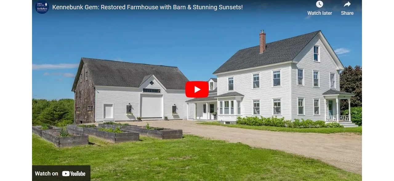 Video of The Week: Restored Farmhouse with Barn & Stunning Sunsets in Kennebunk
