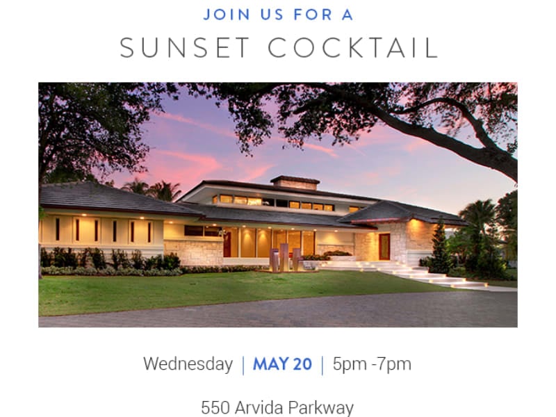 Brokers Open at 550 Arvida Parkway Tonight