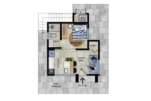 The Delfin model - An ocean view 2 bed 2 bath 2 storey tiny eco friendly reef house