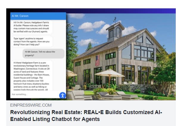 Revolutionizing Real Estate: REAL•E Builds Customized AI-Enabled Listing Chatbot for Agents