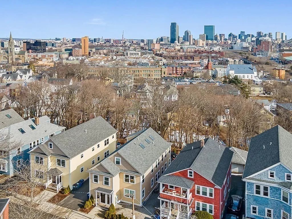 american foursquare row homes city outskirts