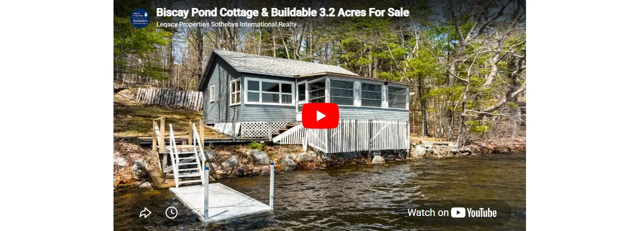 Biscay Pond Cottage & Buildable 3.2 Acres For Sale