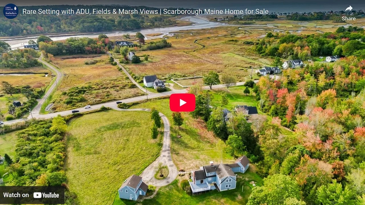 Rare Setting with ADU, Fields & Marsh Views | Scarborough Maine Home for Sale