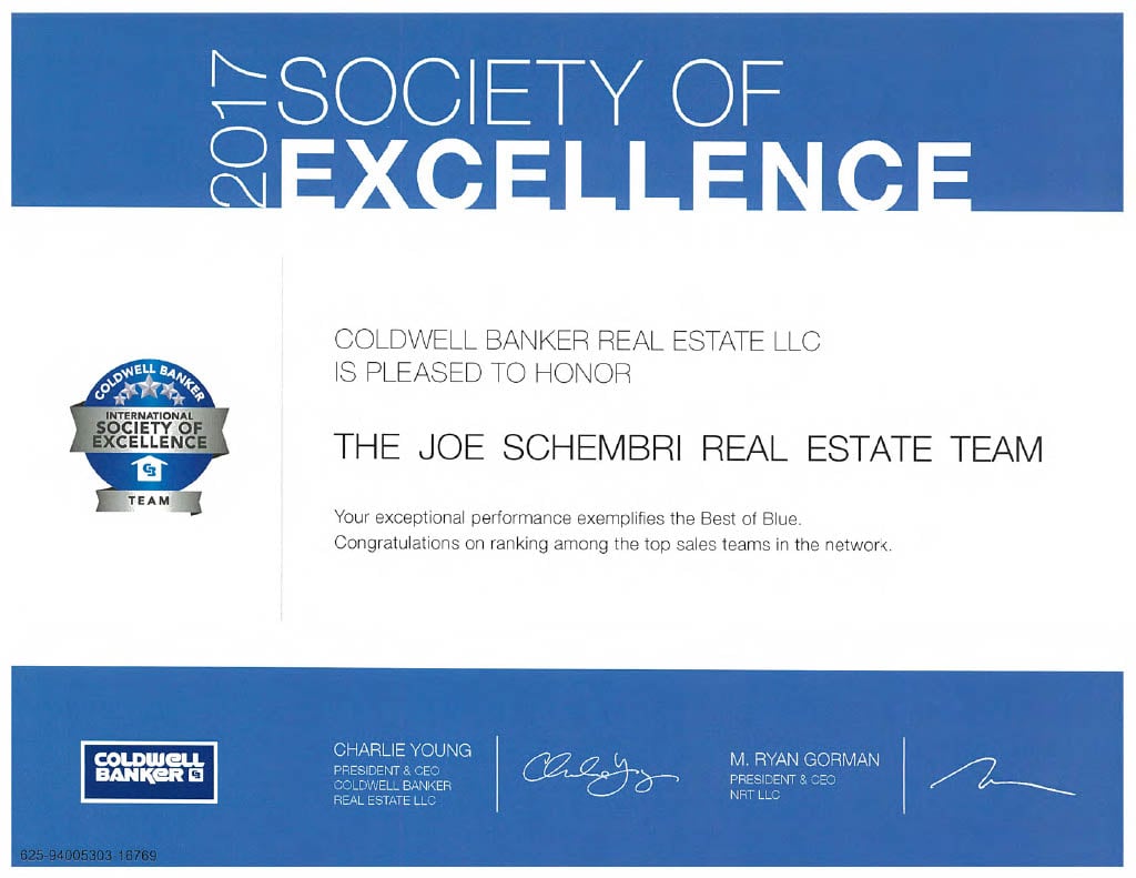 A large blue banner at the top features "2017" vertically on the left and "SOCIETY OF EXCELLENCE" prominently.