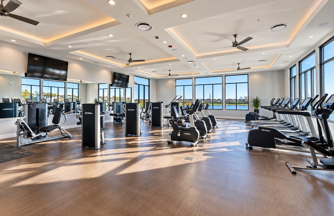 Fitness center inside The Lincoln Club at Lincoln Prairie