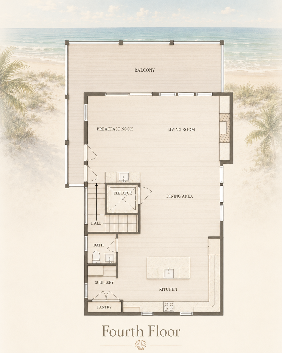 Enlarged Third Floor plan for 736 Dune Ridge