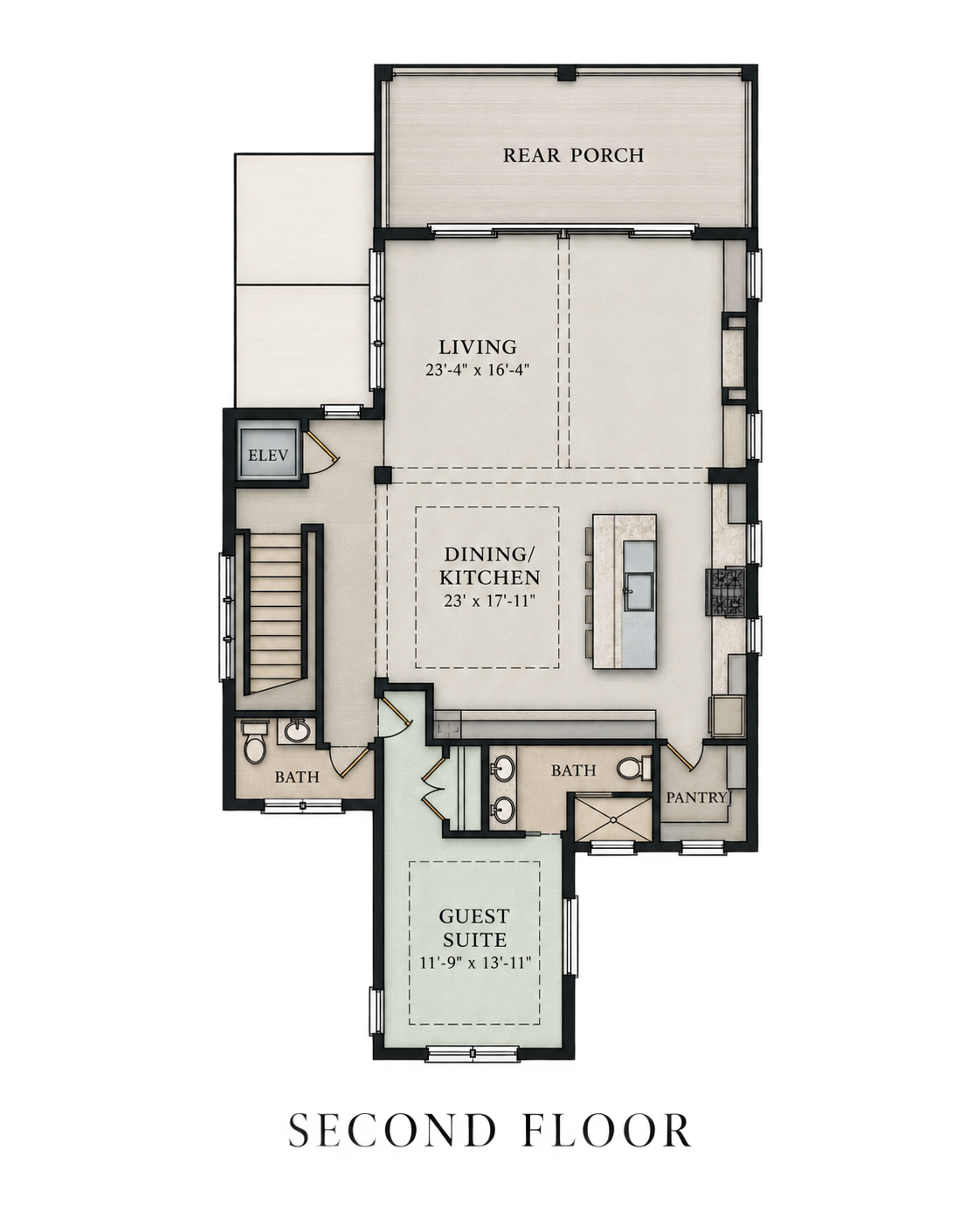 Enlarged Second Floor Plan