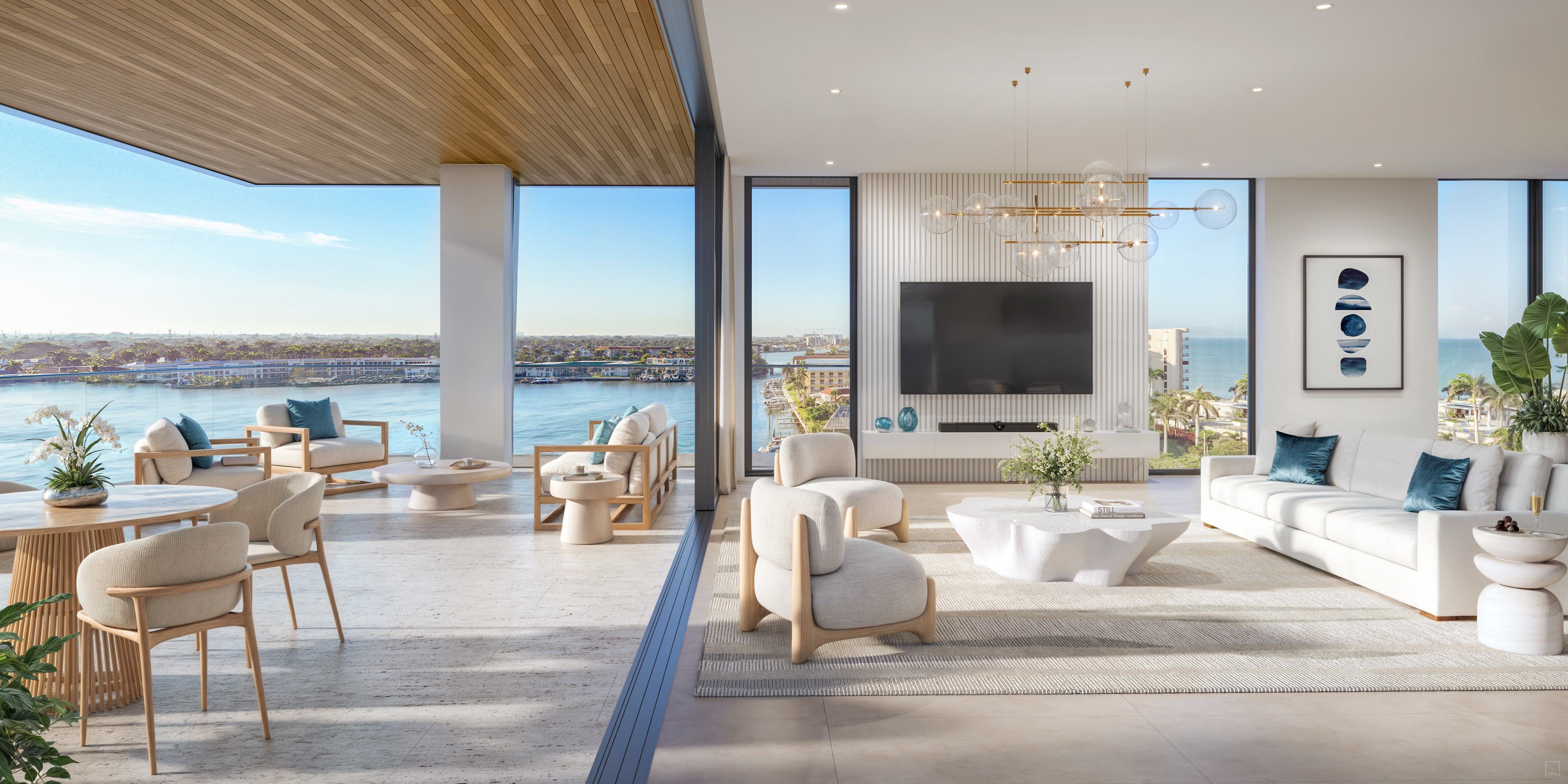 Residence interior with bay terrace