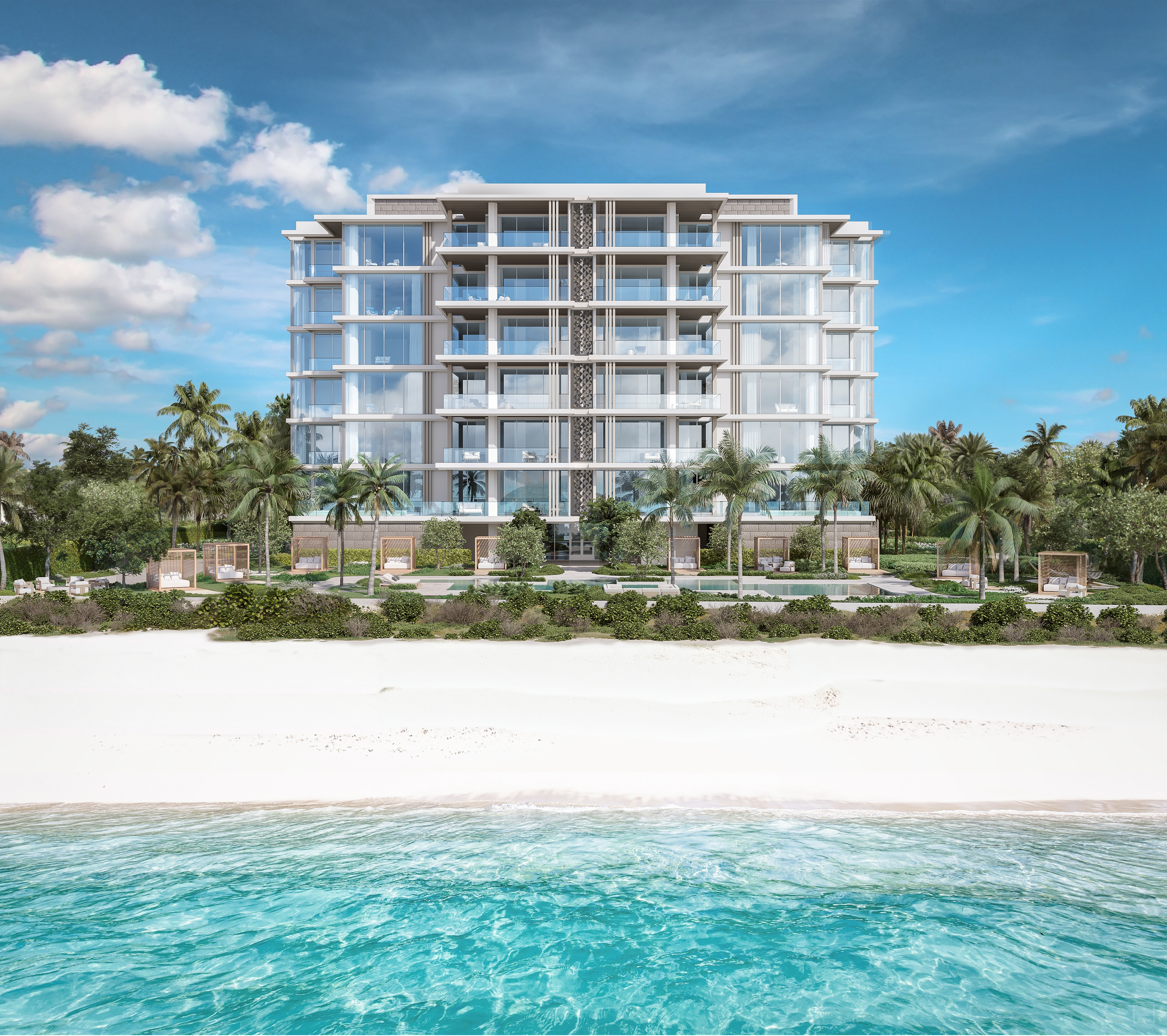 Olana beachfront residences rendering, Coquina Sands, Naples