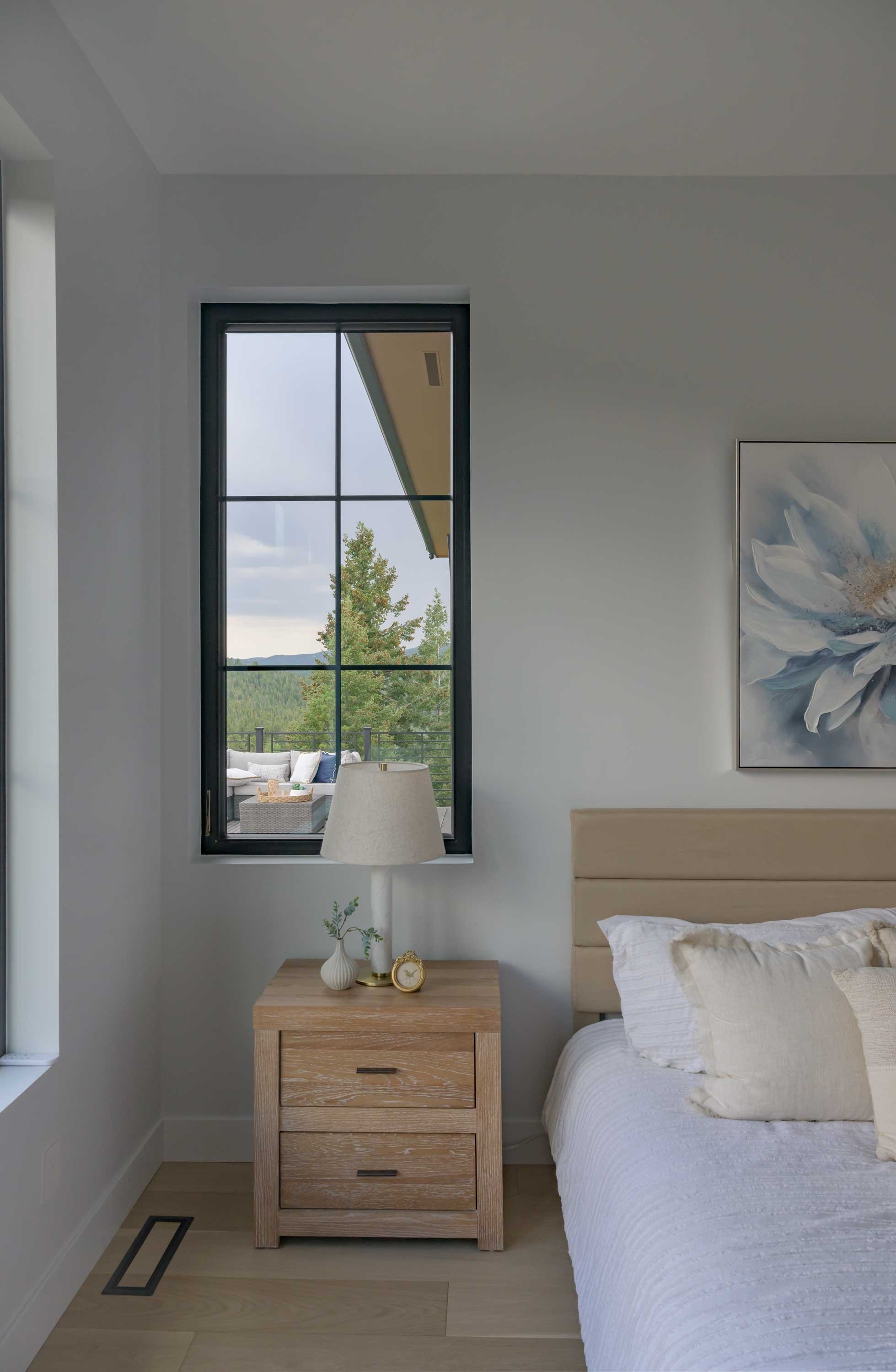 Primary bedroom with custom finishes