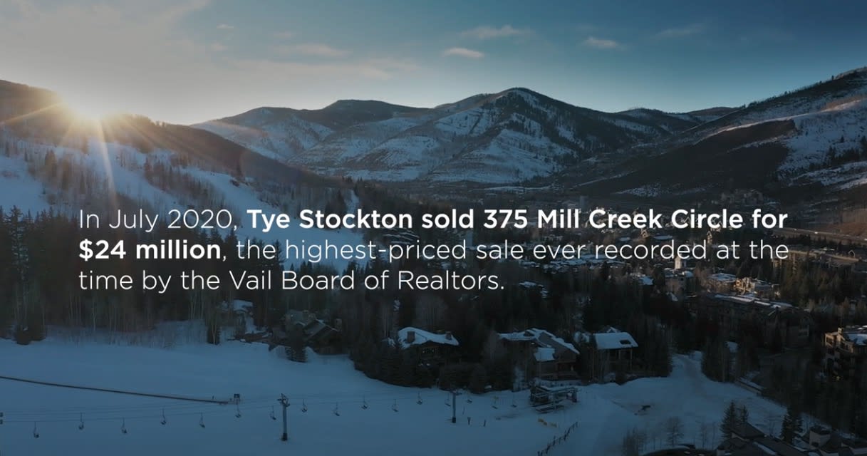 Tye Stockton's Record Breaking Sale of 375 Mill Creek Circle, Vail, Colorado 81657