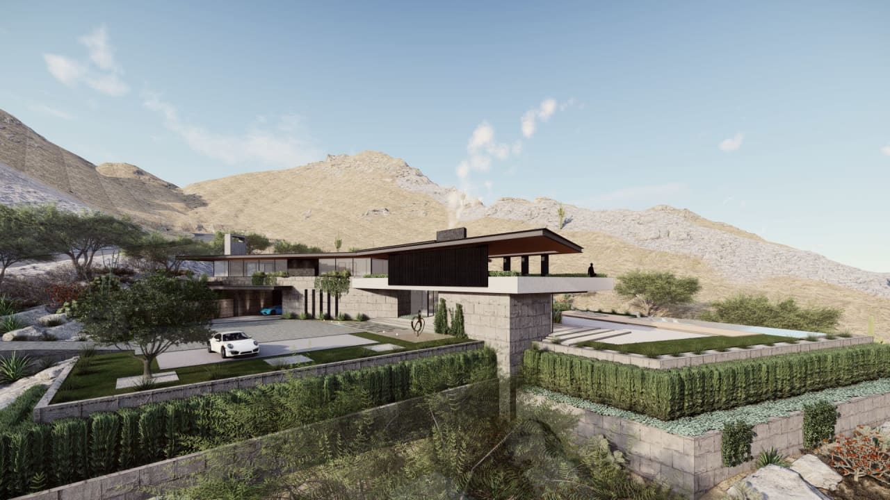 Modern masterpiece with hillside luxury home