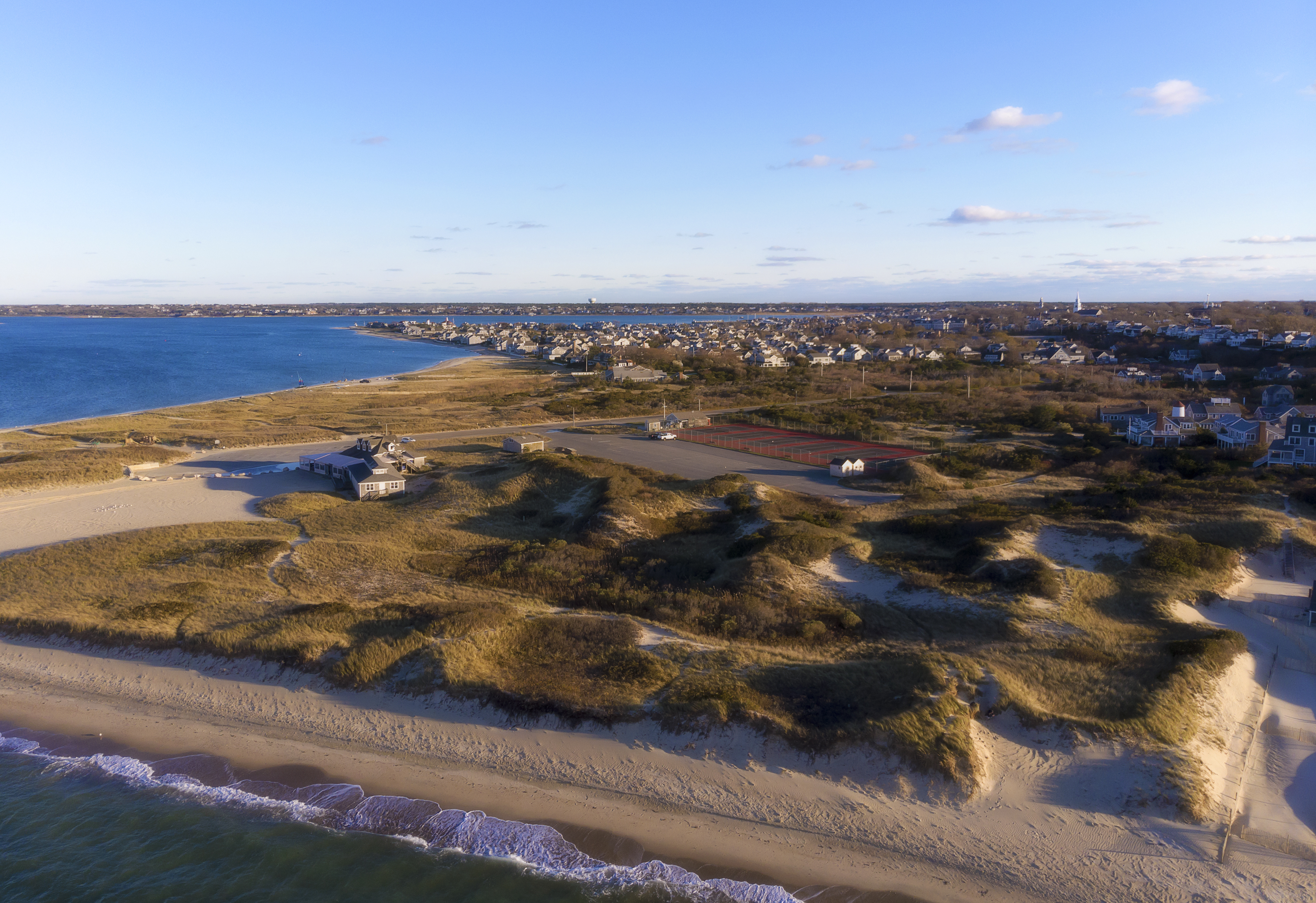 Nantucket Town with cobblestone streets and wharves