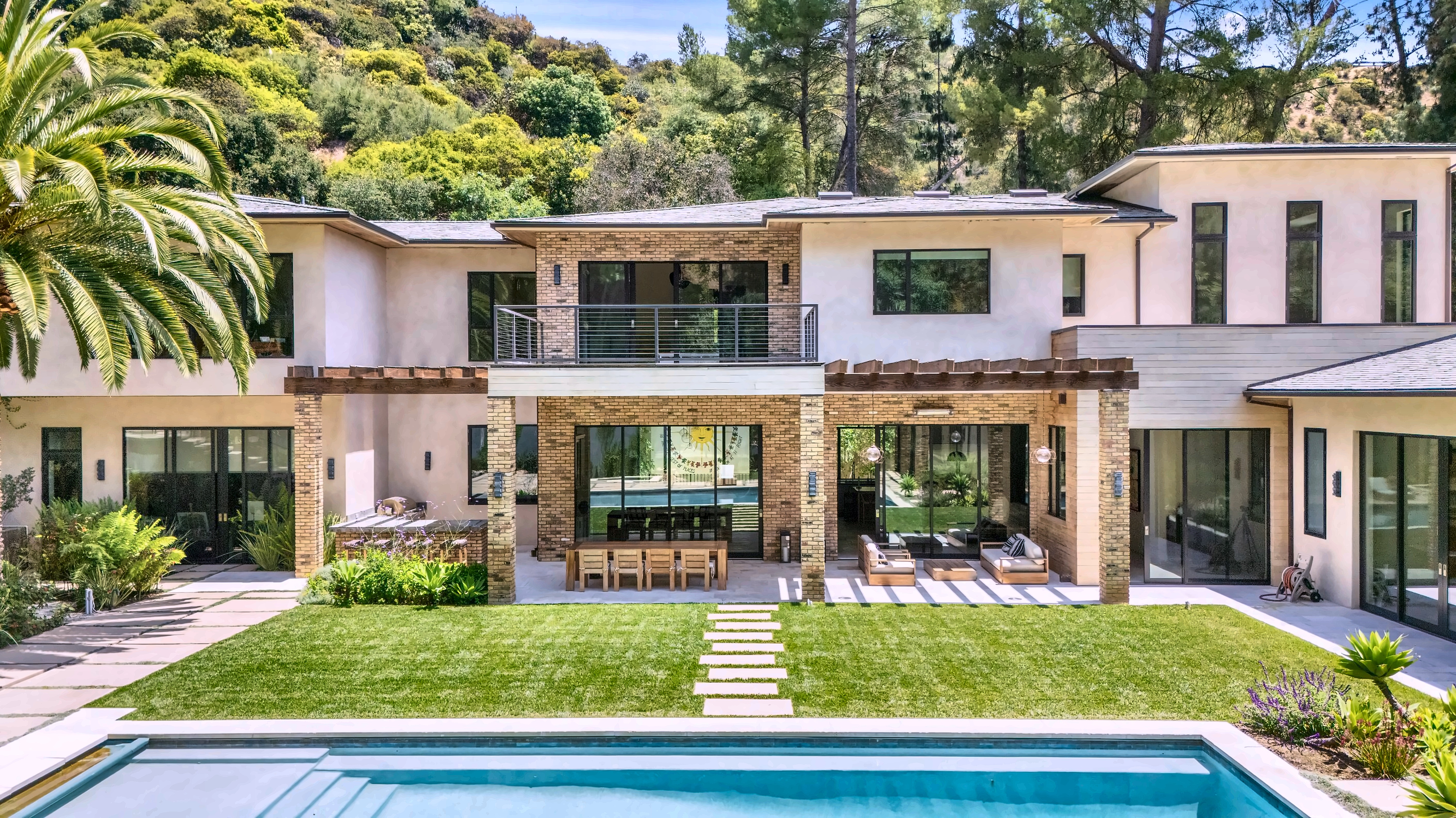 Beverly Hills estate with pool and lawn