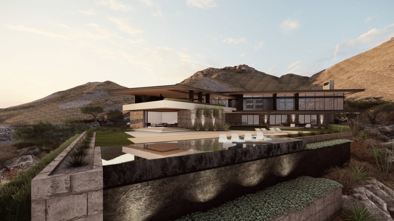 Modern masterpiece with hillside luxury home