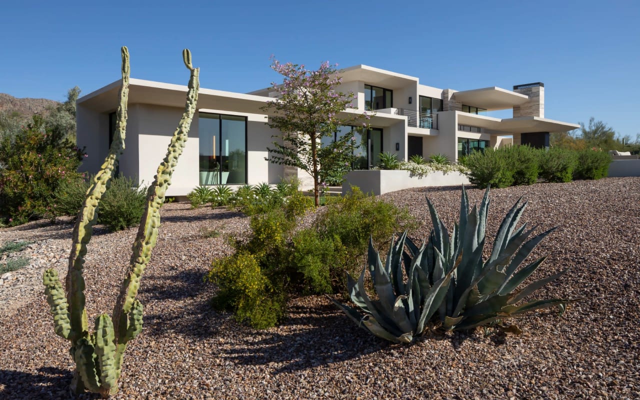 Modern home with clean lines in the desert