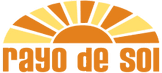 Logo featuring a stylized sun with rays in orange and yellow, accompanied by the text "rayo de sol."