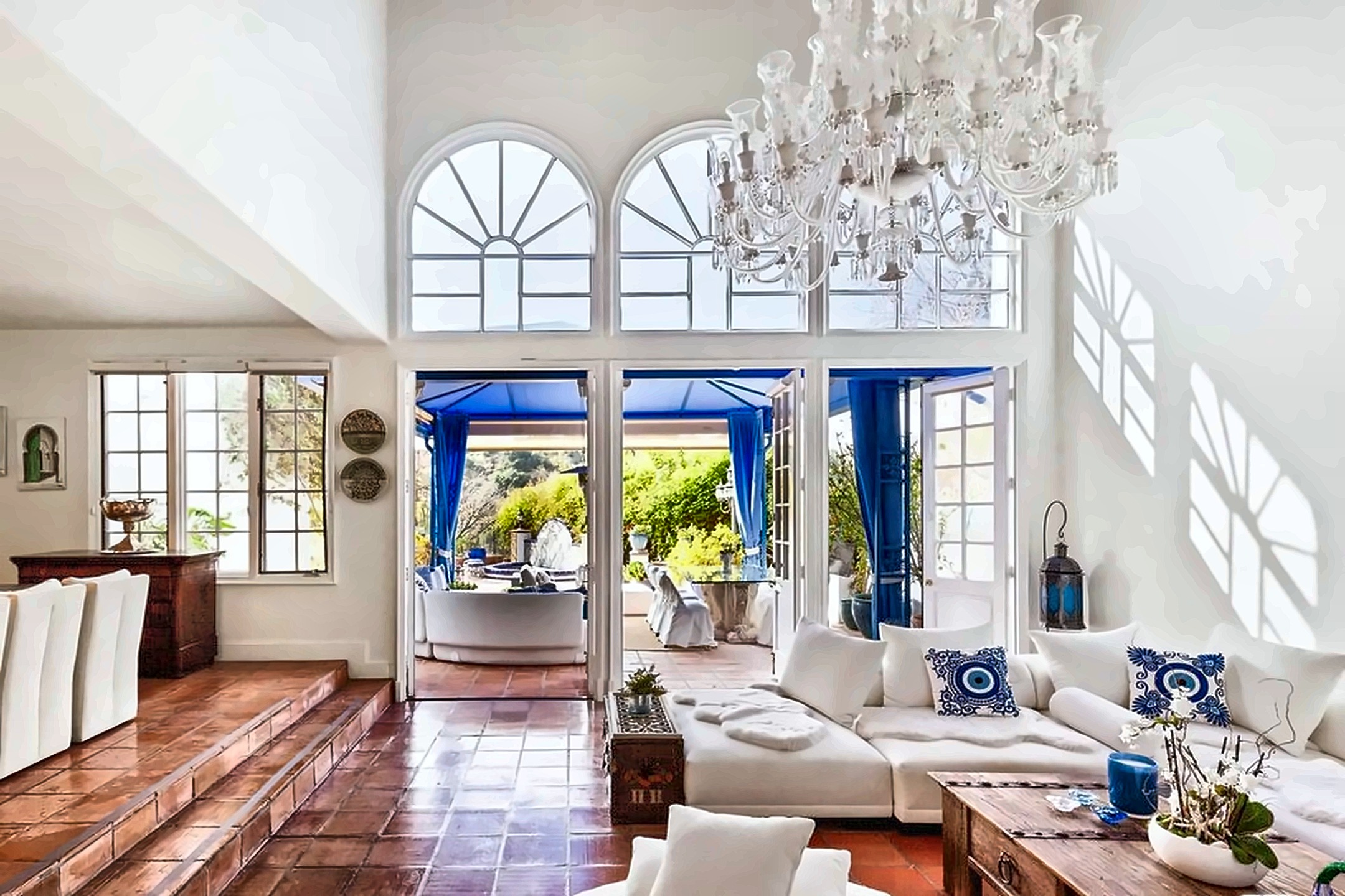 Formal living and dining rooms in a Brentwood Mountaingate home offered for rent