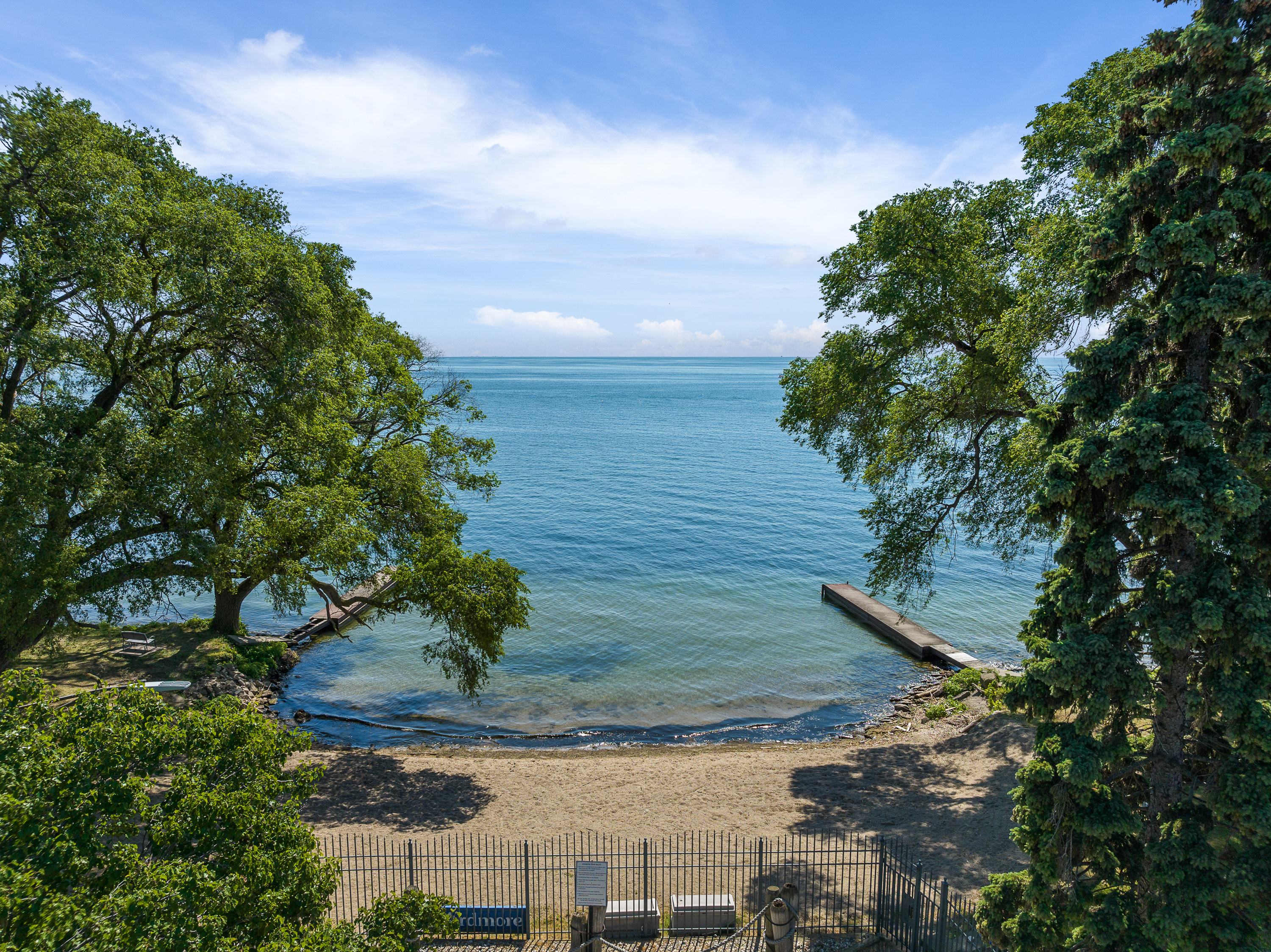 Lake St. Clair waterfront, private shoreline and dock