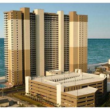 Tidewater Beach Resort Gulf-front condo building in Panama City Beach Florida