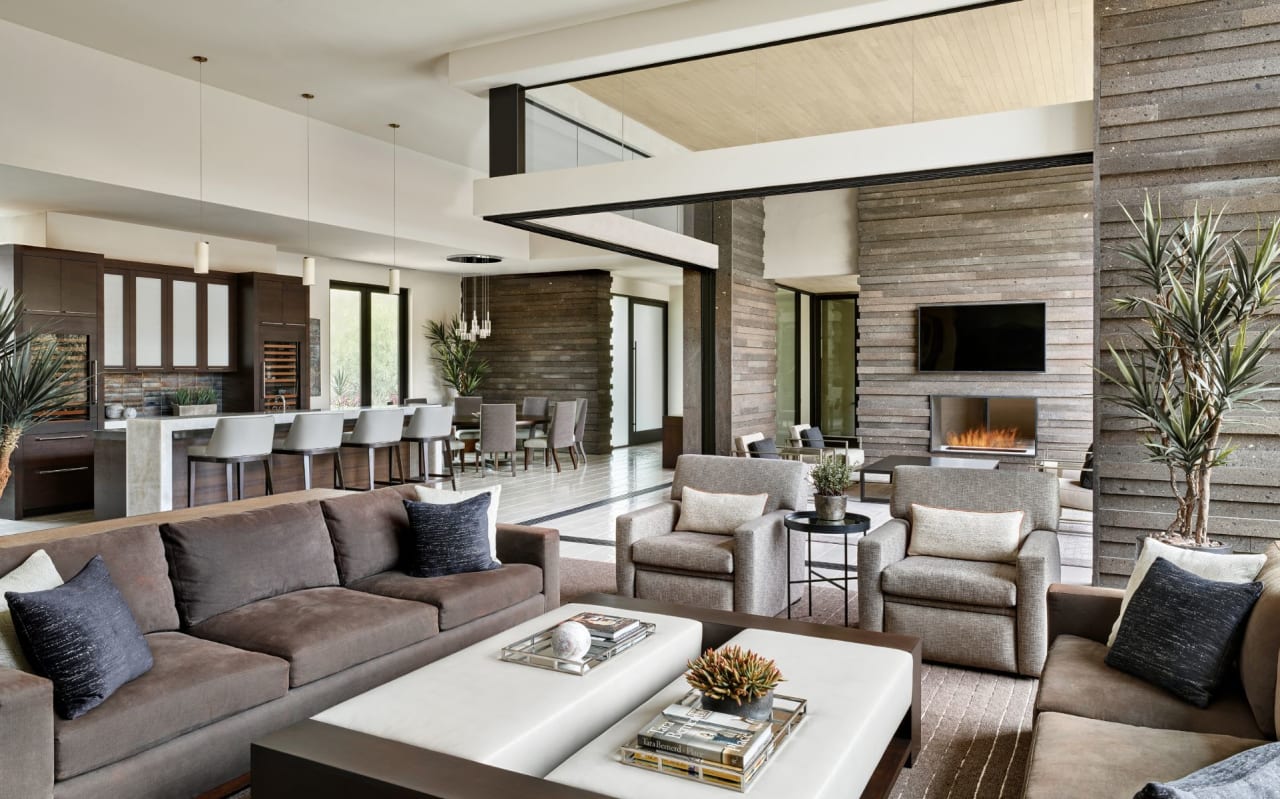 Modern luxury home with indoor outdoor living room