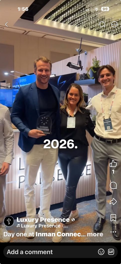 The Luxury Presence team accepting the 2026 Inman innovation award