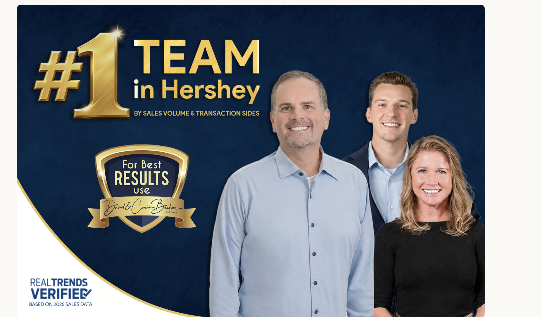 Team Becker: #1 Team in Hershey, RealTrends Verified, based on 2025 sales data