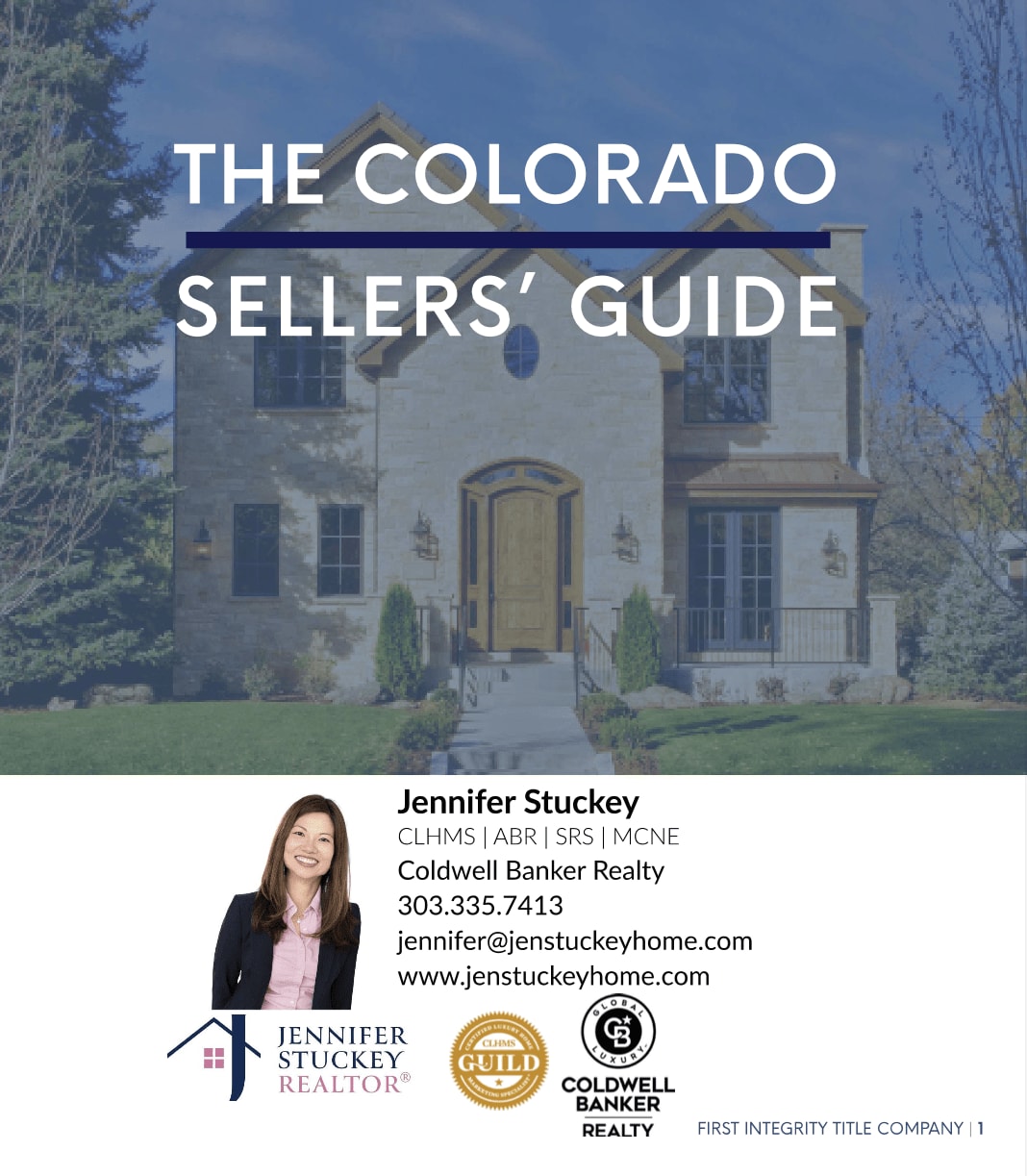 Cover of "The Colorado Seller's Guide" with listings of products and services from real estate agent Jennifer Stuckey.