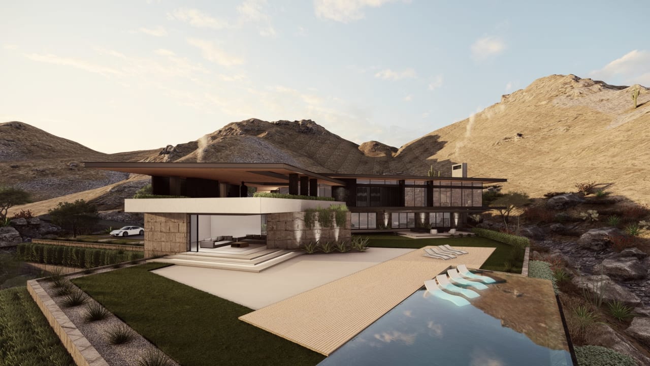 Modern masterpiece with hillside luxury home