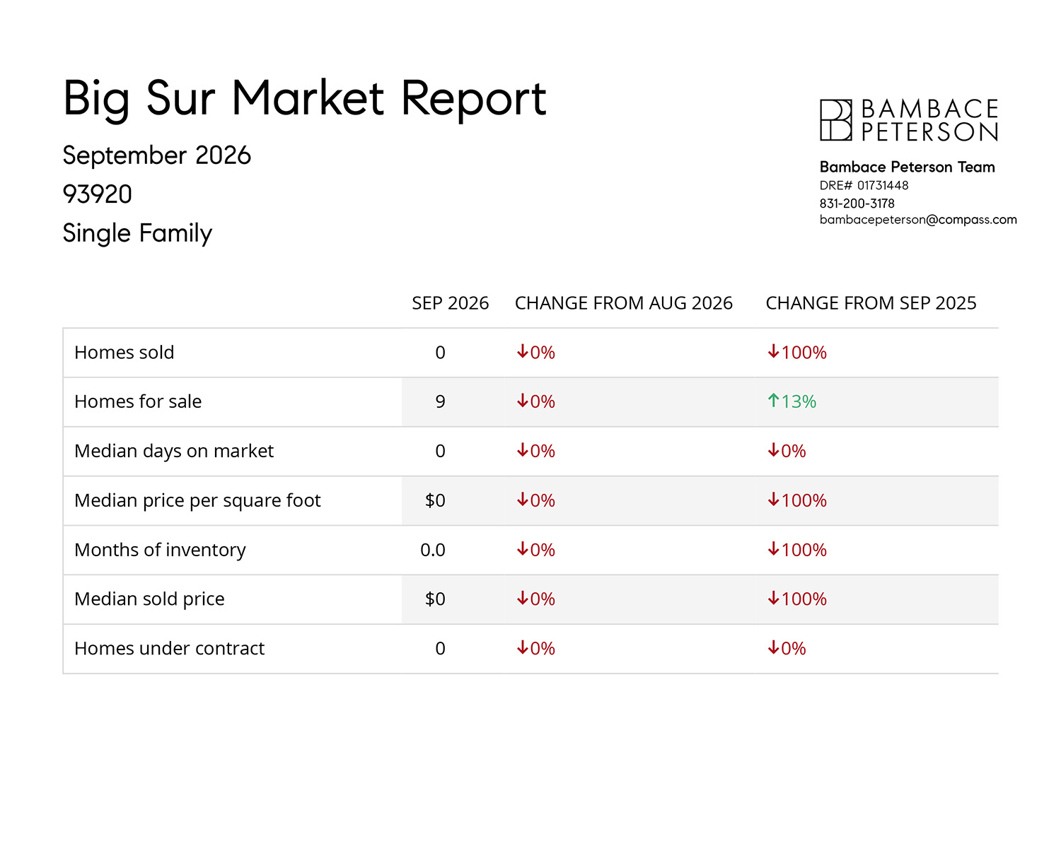 Big Sur Market Report