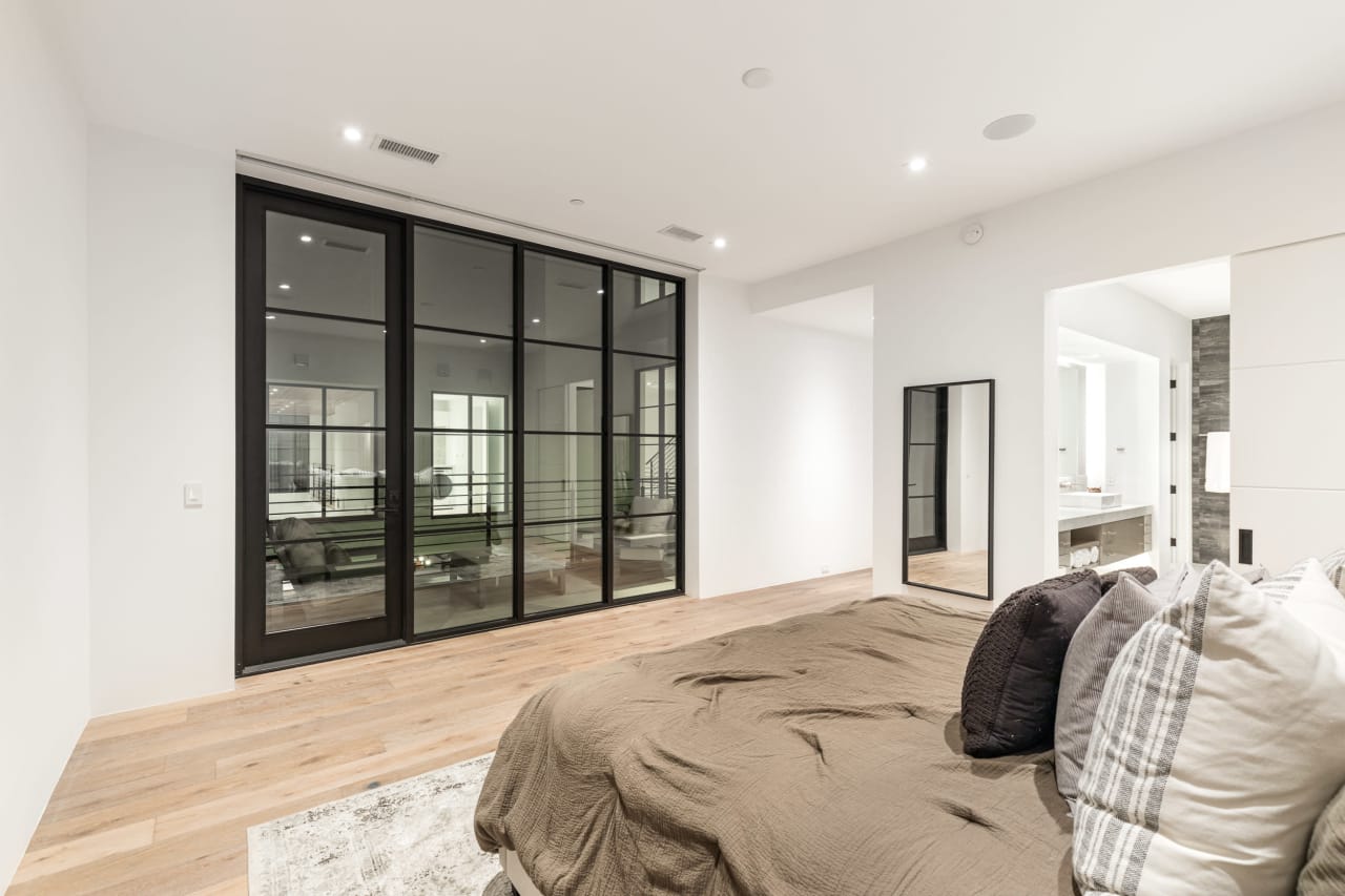 Bedroom in luxury modern home in Old Town Scottsdale