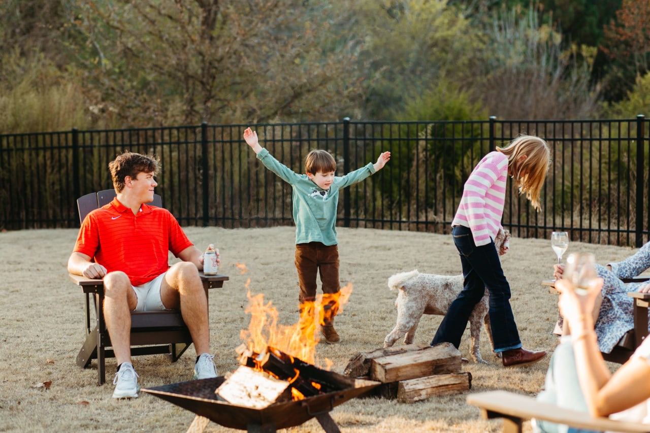 Kids Enjoying Bonfire In Glenview Park