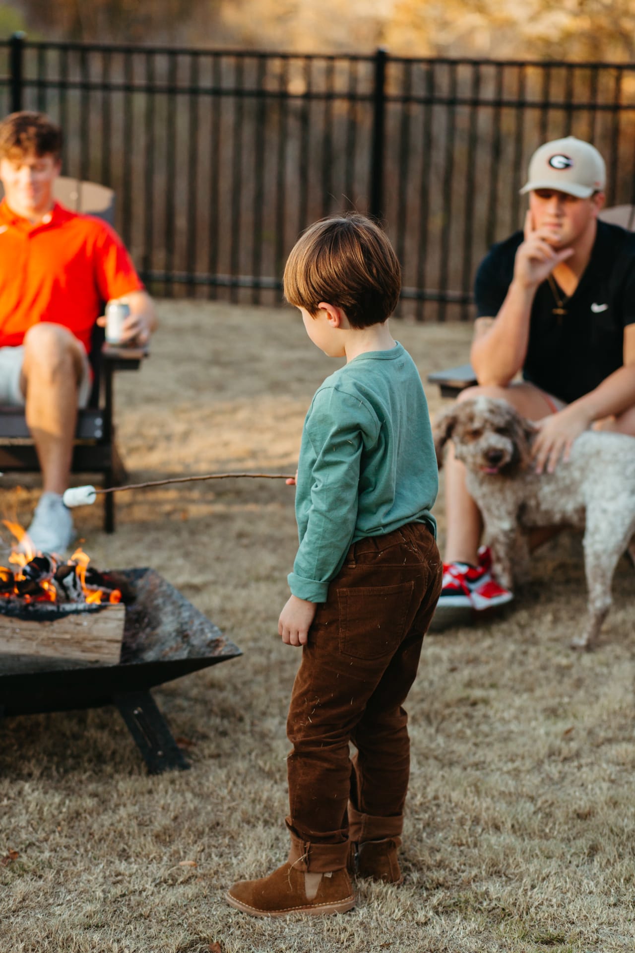 Child roasting Marshmallow In Glenview Park