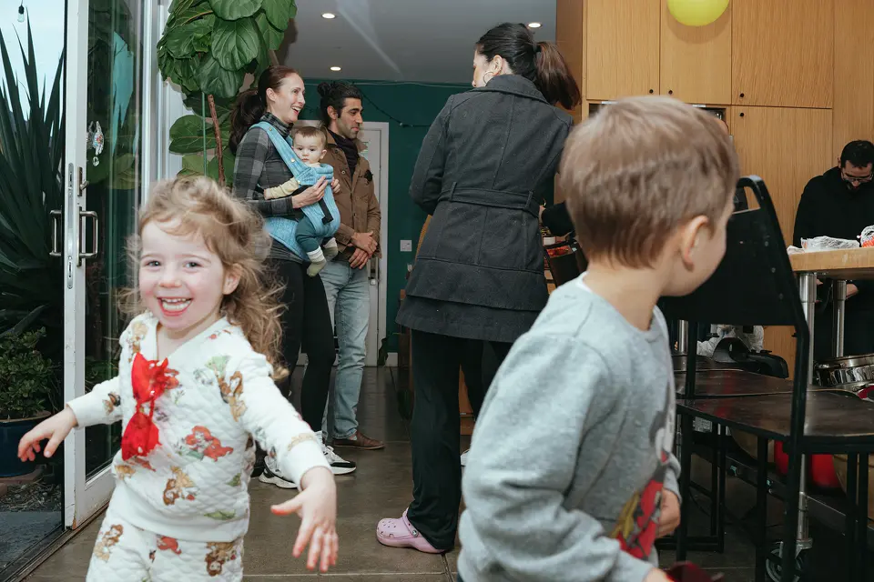 People gather at Radish, a co-living community in Oakland, Calif.