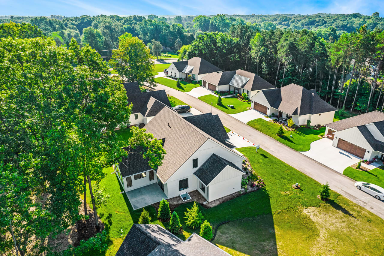 aerial image of the back of the house