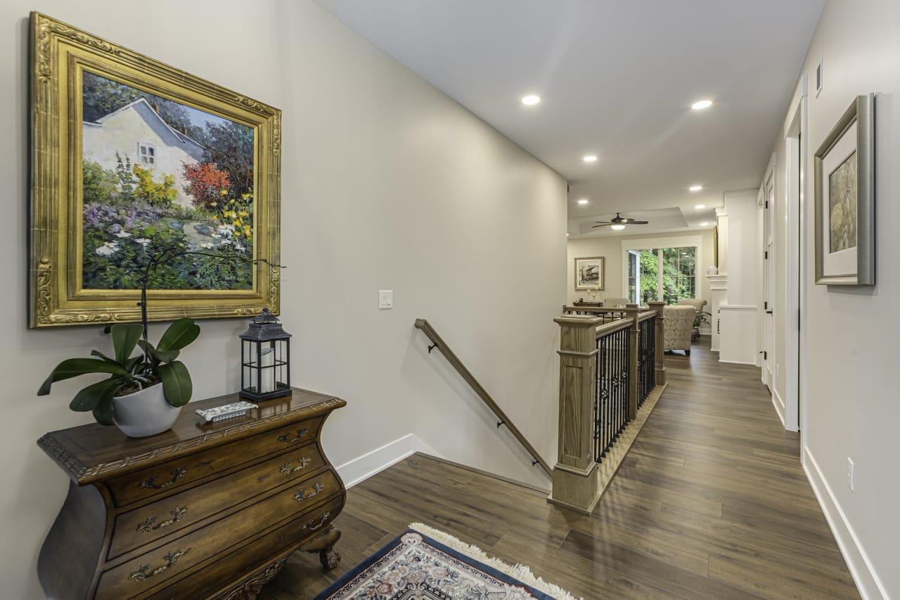  A hallway leading to the ground floor of a house