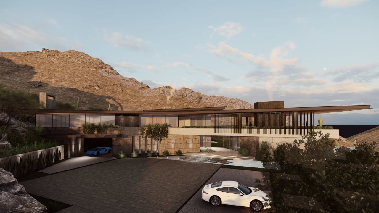 Modern masterpiece with hillside luxury home