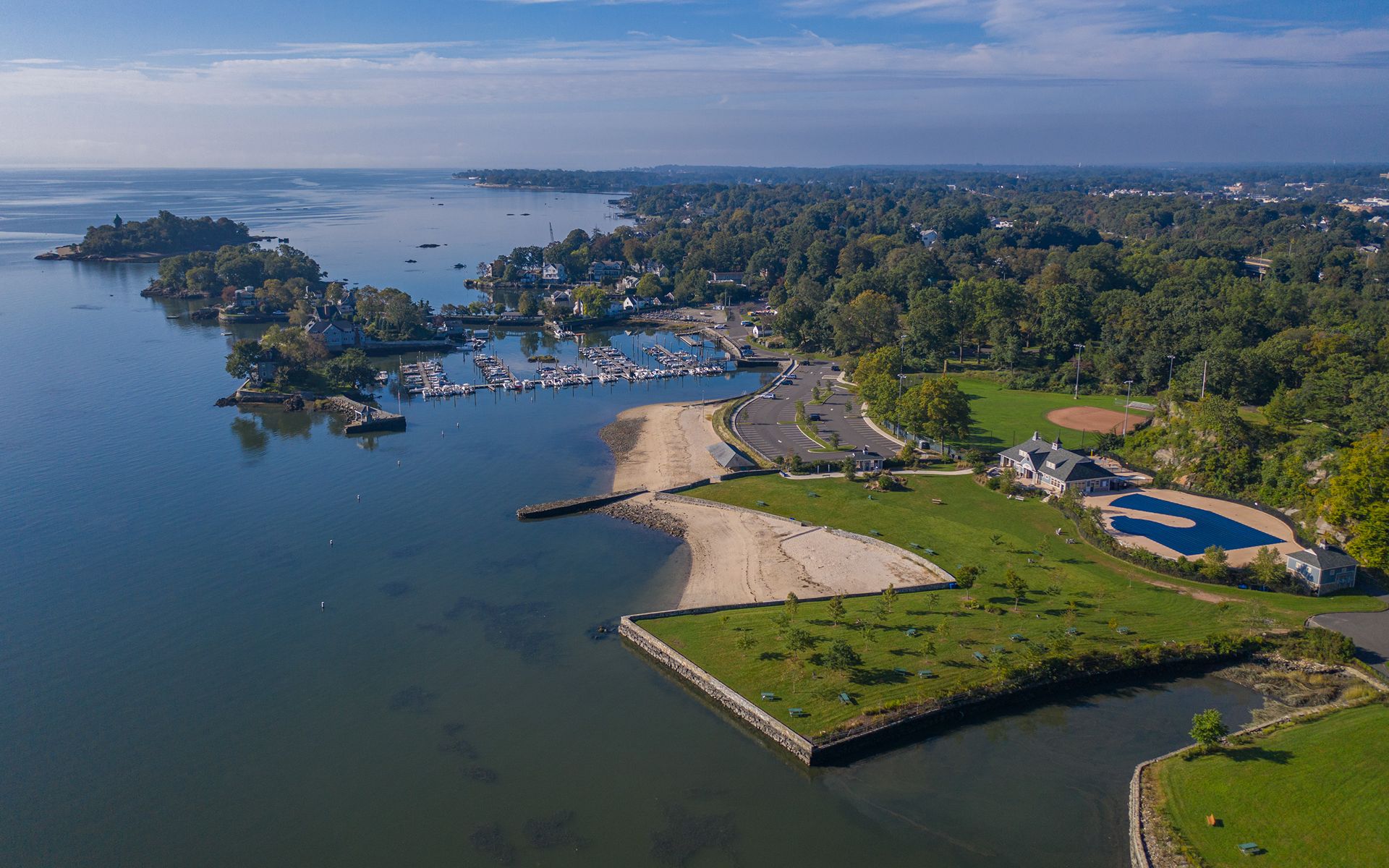 Byram Beach and the saltwater pool on the Sound