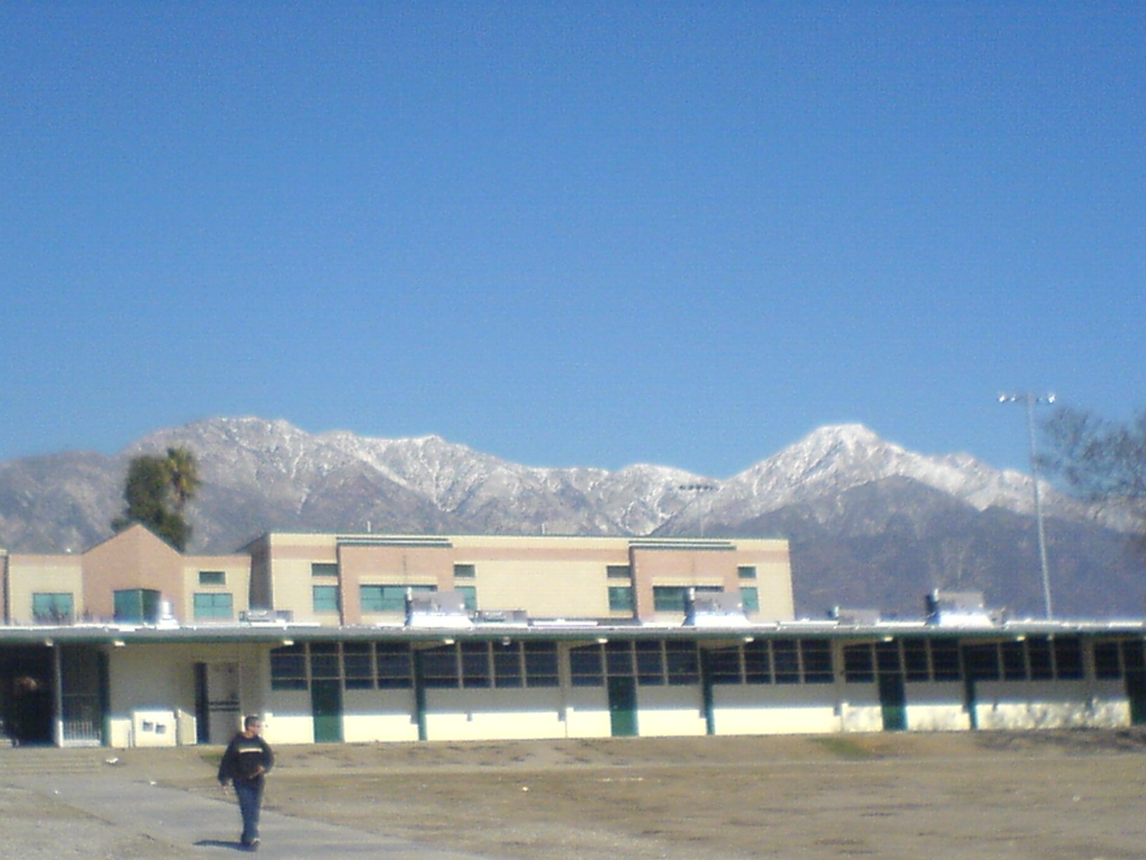 San Gabriel Mountains above Upland High School in a December 2006 photograph